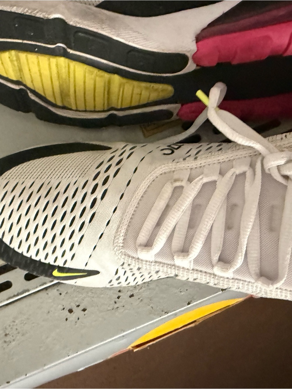 Nike Air Max 270 White with Black and Volt Accents - Picture 5 of 5